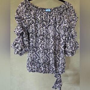 CeCe | Off-The-Shoulder Floral Blouse, Size S